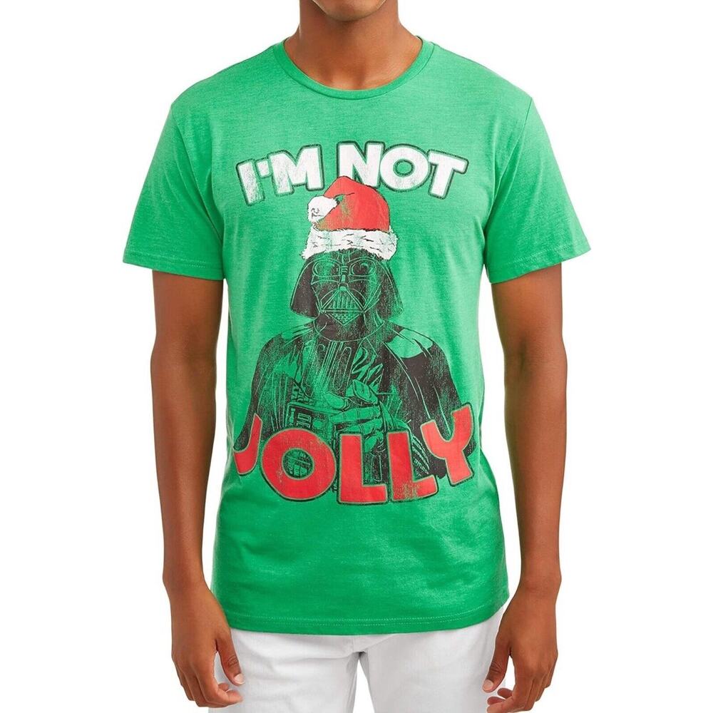 Star Wars Darth Vader Santa I'm Not Jolly Green Christmas T Shirt size Small New